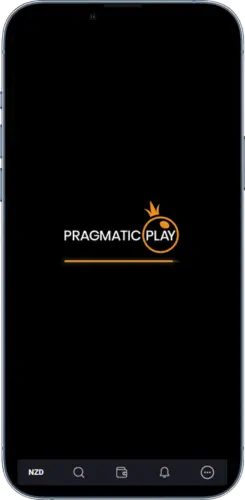 Loading screen with Pragmatic Play branding on mobile